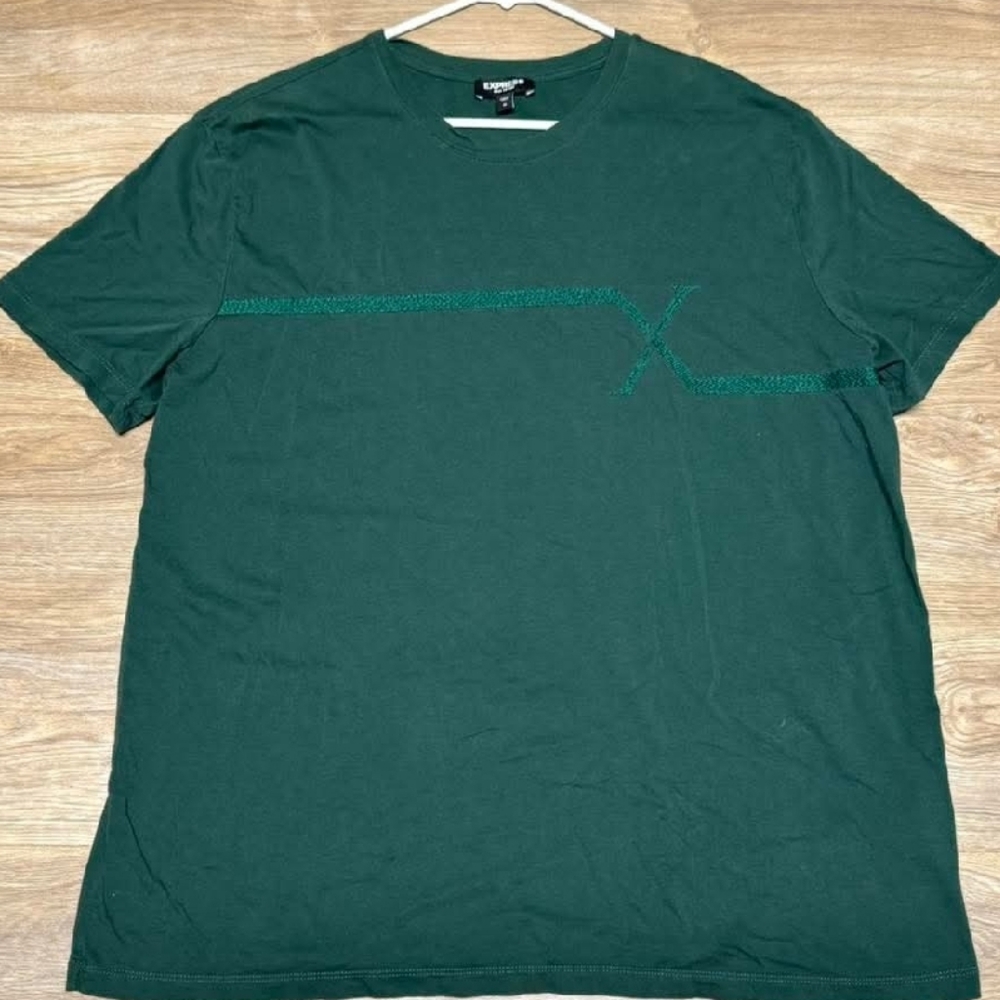 Express Men's Dark Green Short Sleeve Size XL